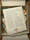 Florida 12 Days of Christmas Oyster Shell Christmas Ornament Set (blue beads, white ribbons))