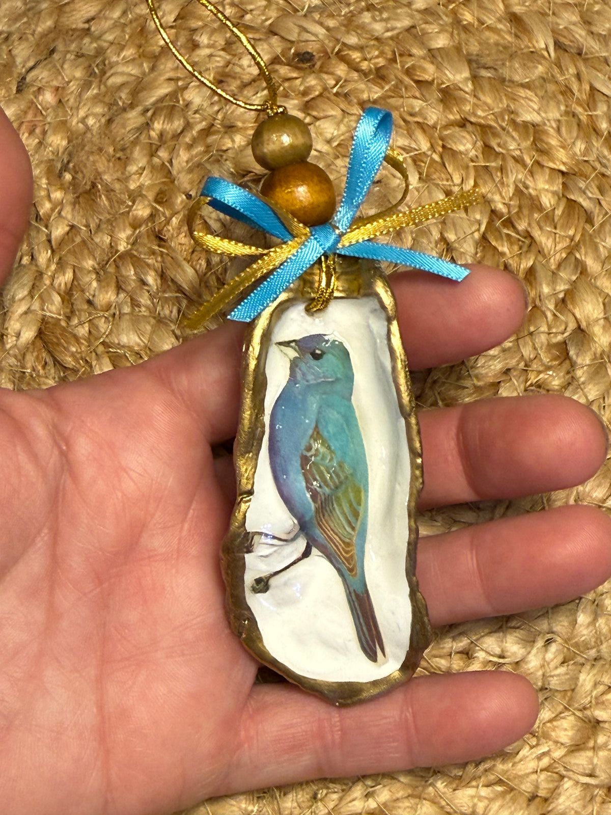 Medium Blue Bunting Ornament 2