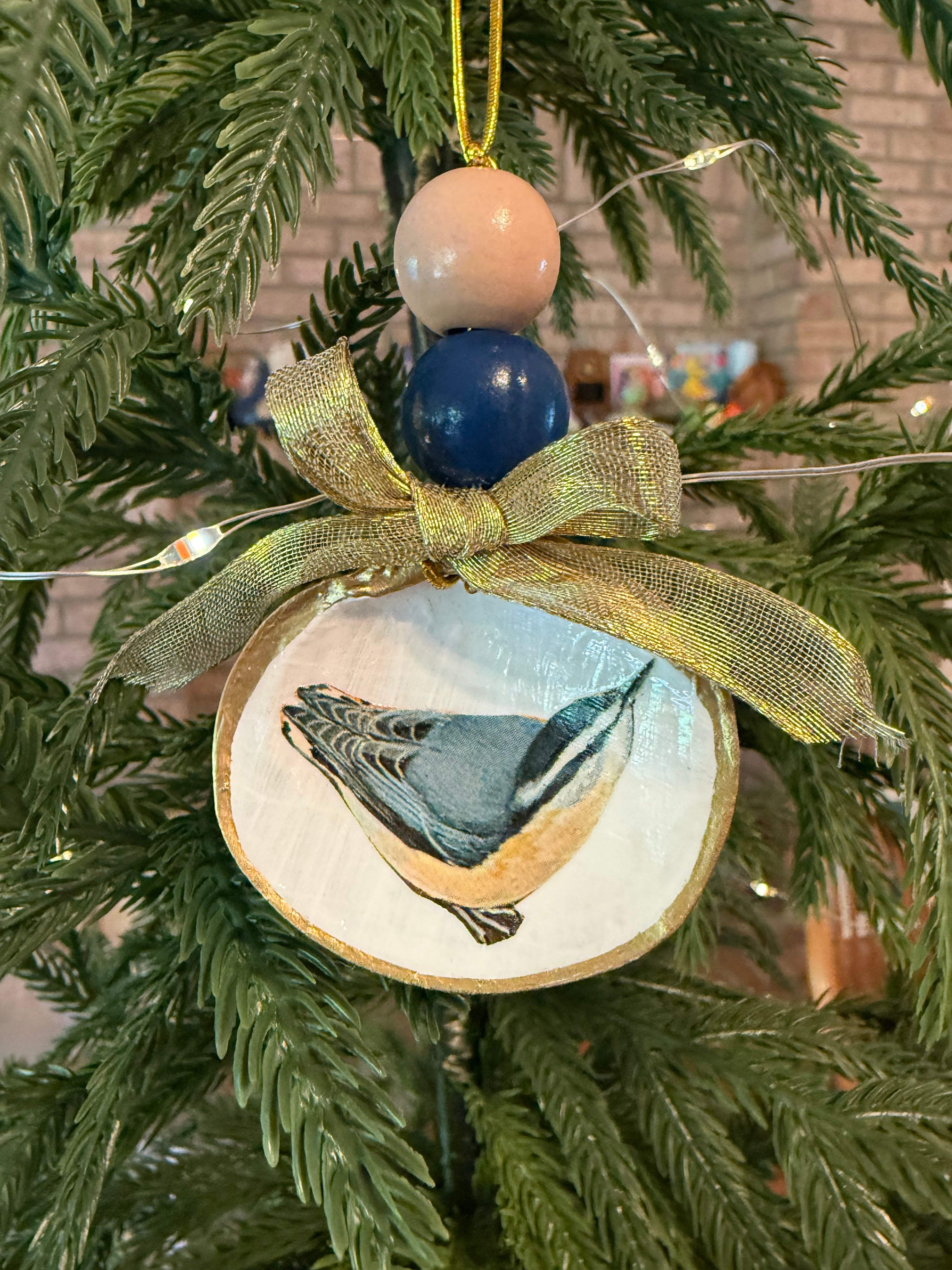 Large Red-breasted Nuthatch Ornament 1