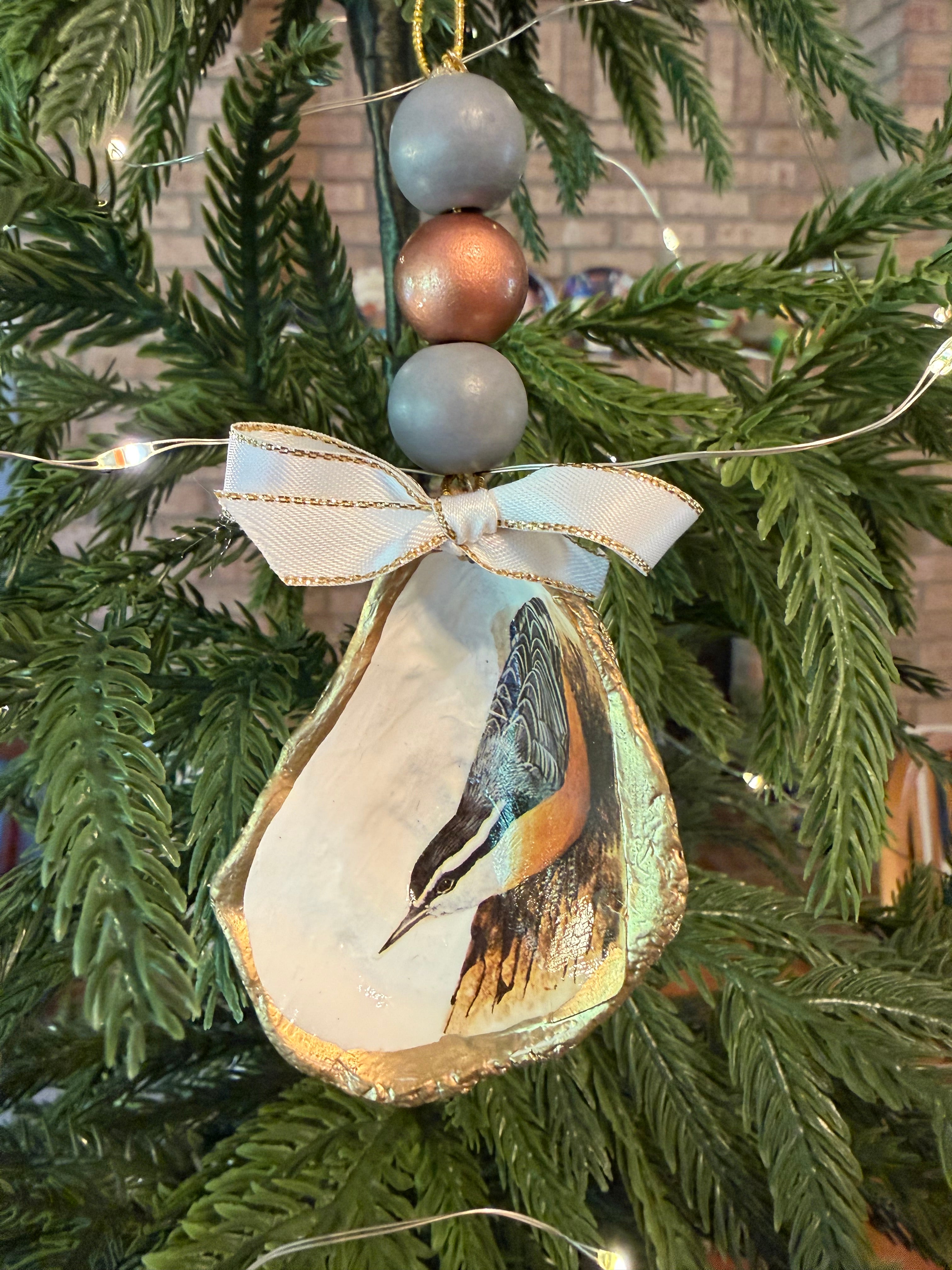 Large Red-breasted Nuthatch Ornament 2