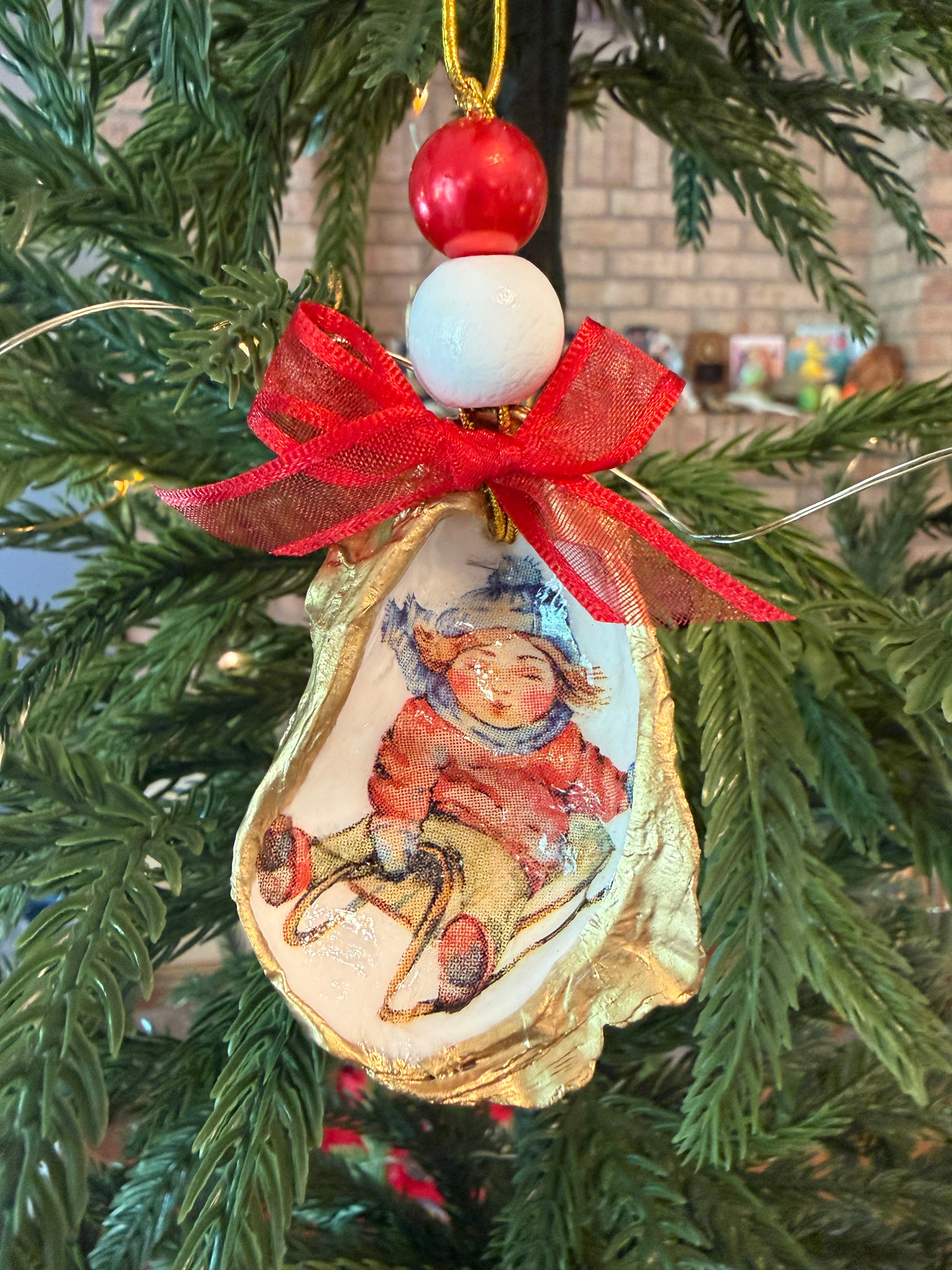 Large Sledding Girl Ornament 1