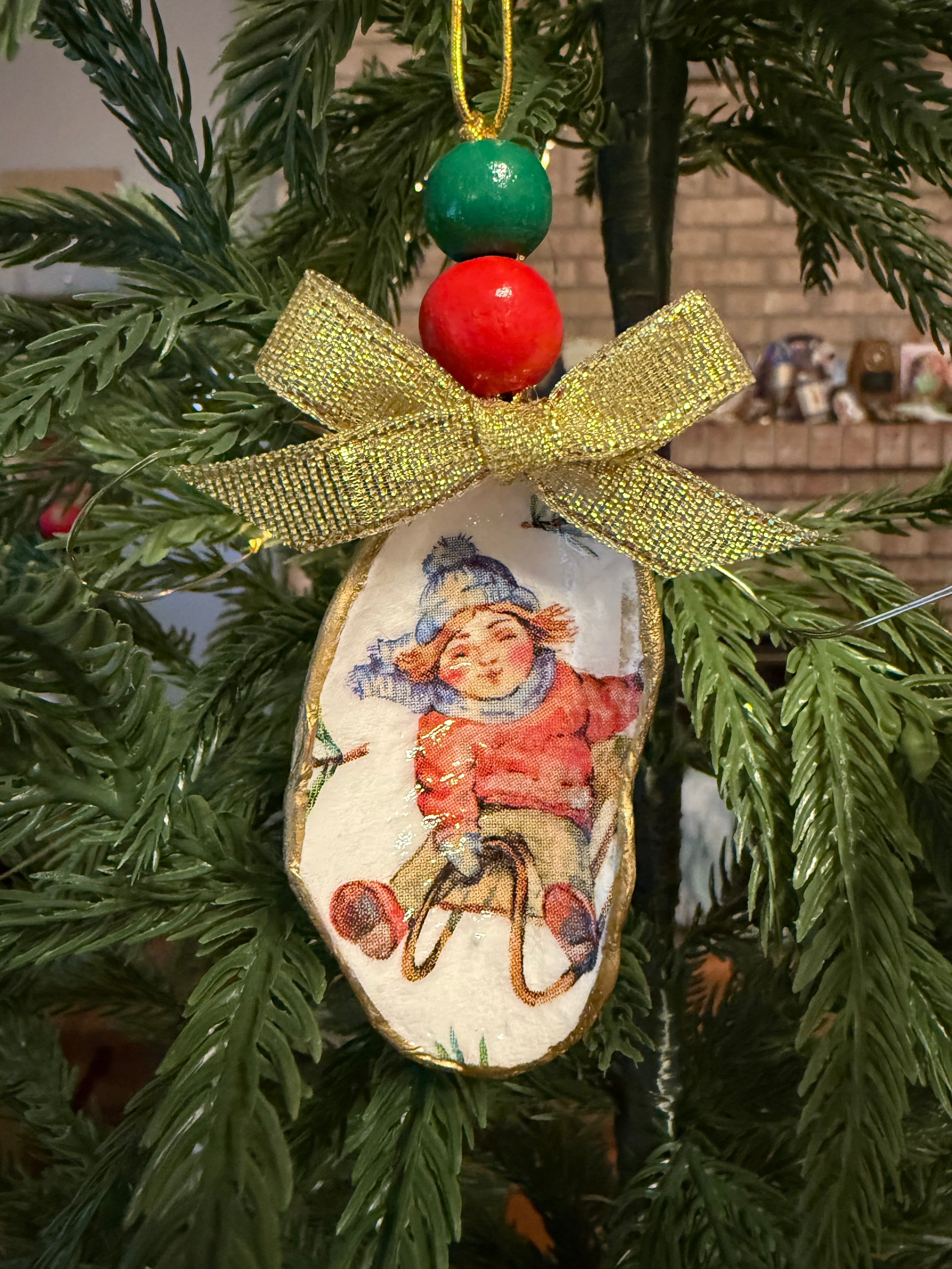 Large Sledding Girl Ornament 4