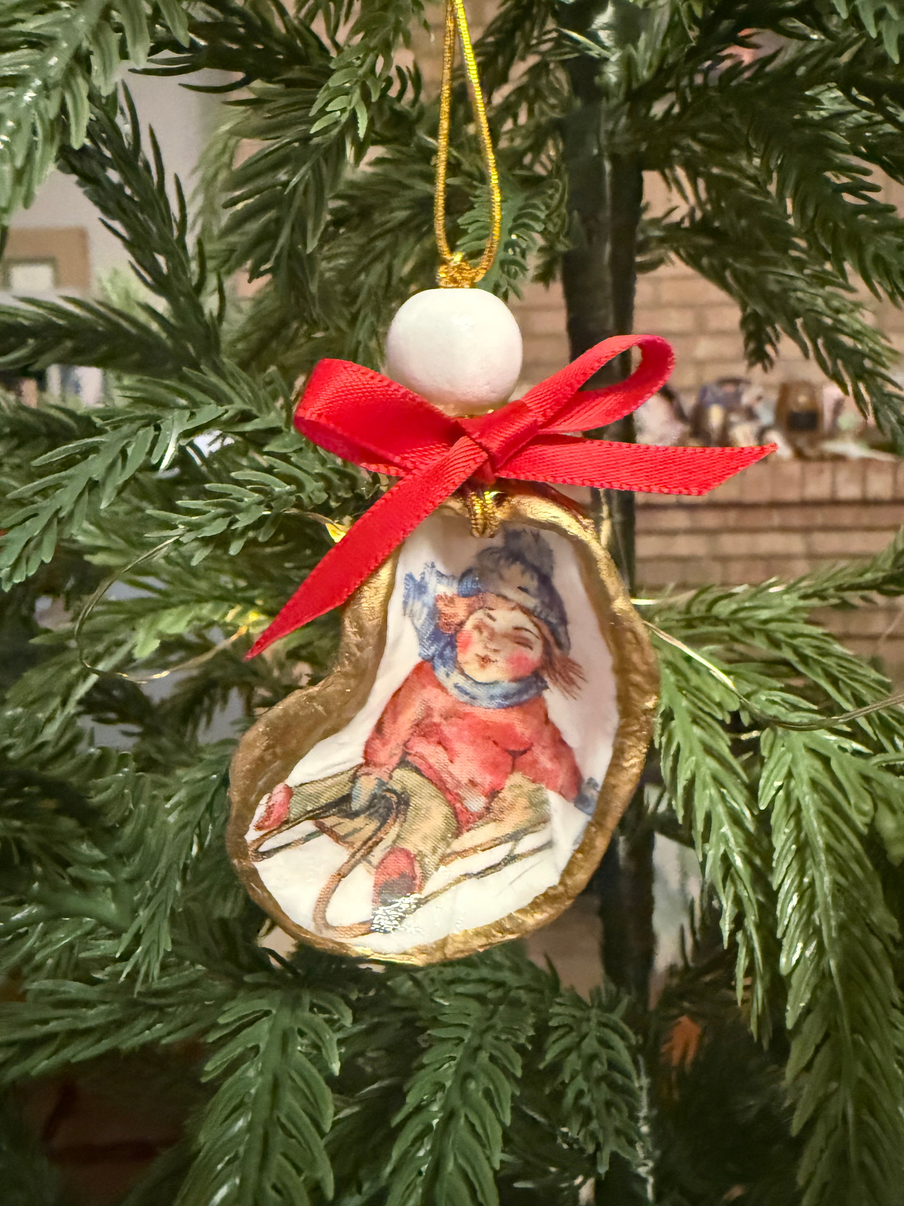 Large Sledding Girl Ornament 6