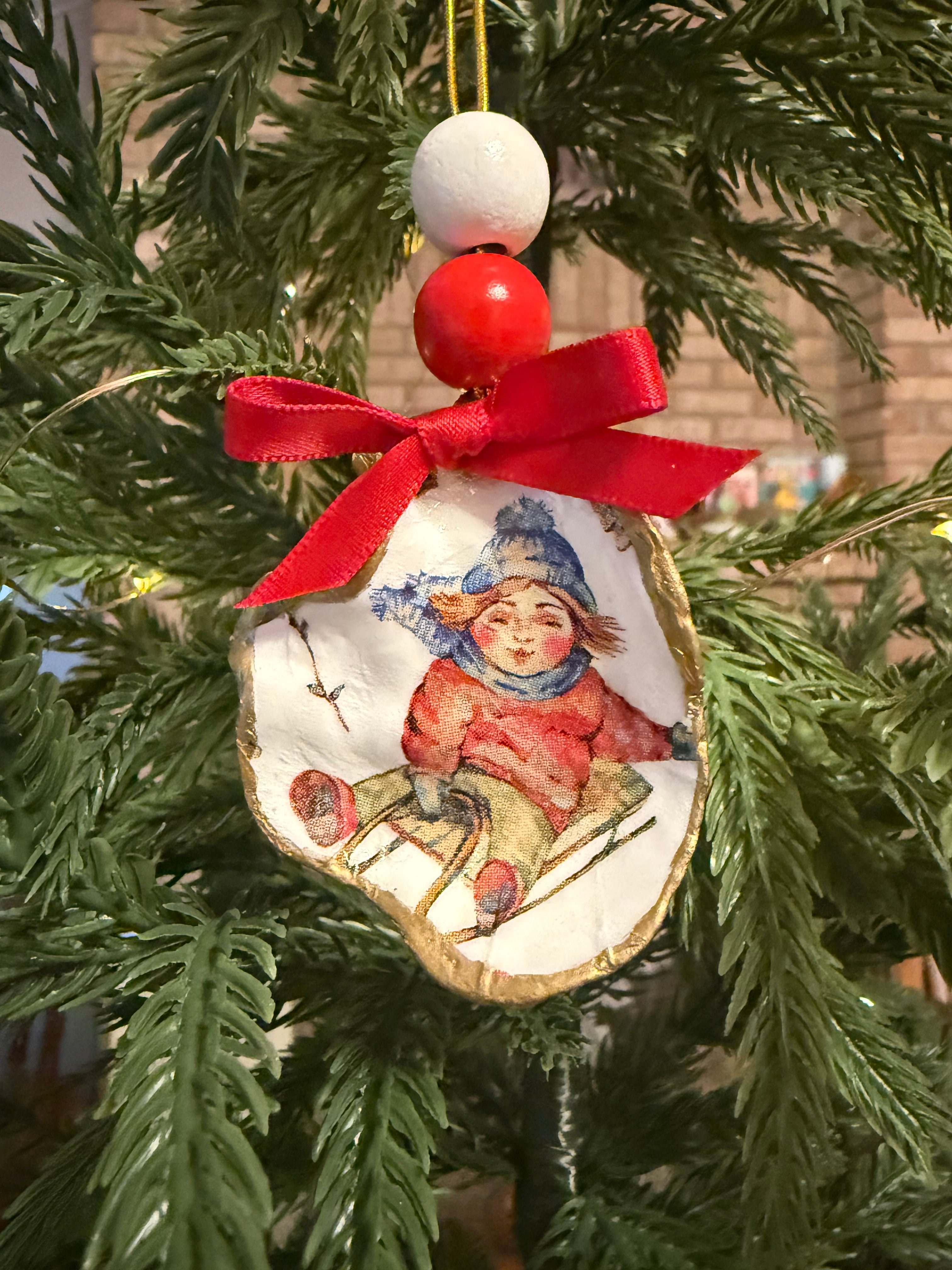 Large Sledding Girl Ornament 7