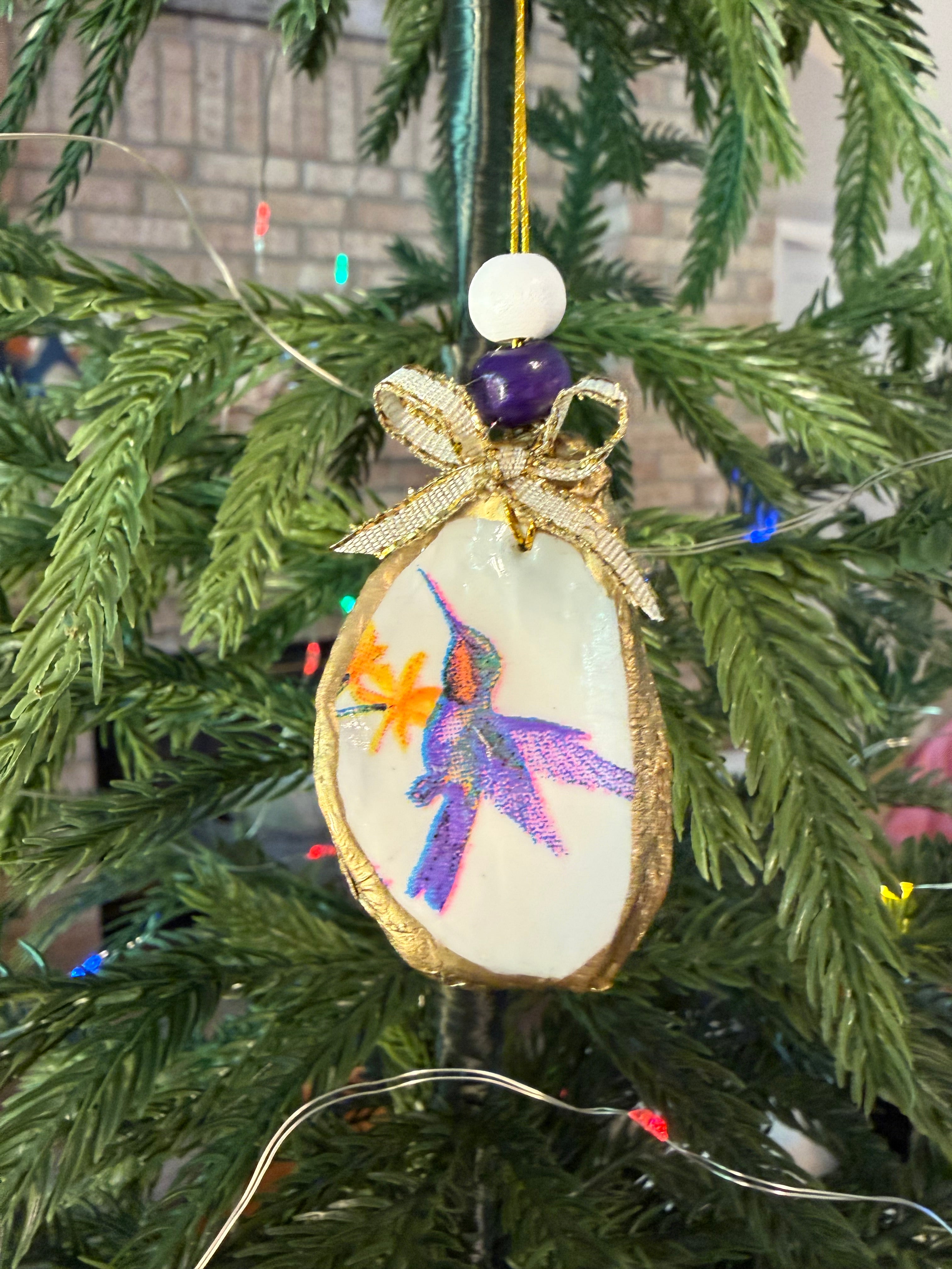 Small Purple Hummingbird Ornament 1