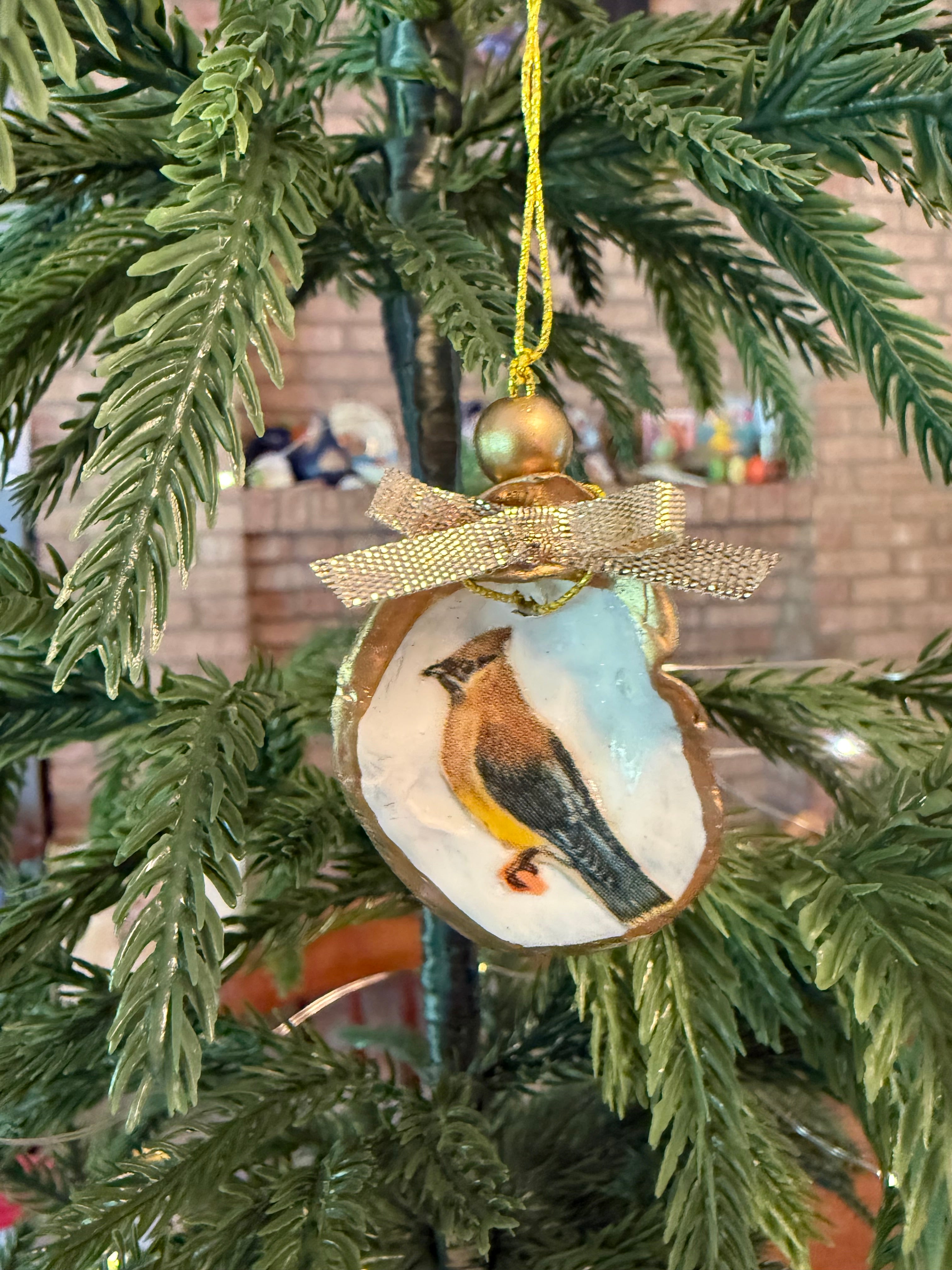 Small Waxwing Ornament 1