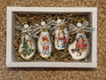 Girls' Christmas Oyster Shell Christmas Ornament Set (white beads)