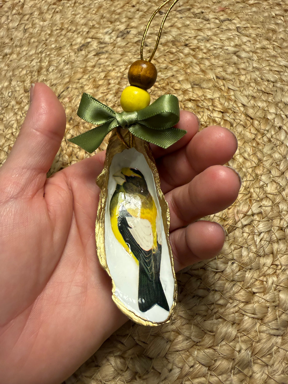 Medium Yellow and Black Bird Ornament 2